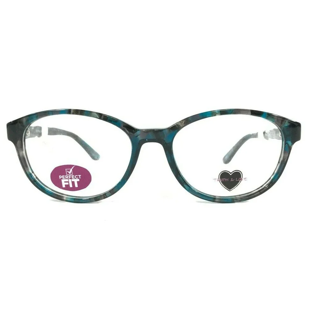 Truth & Love Eyeglasses Frames T&L 02 COL 60 Black Blue Tortoise Oval 51-17-135